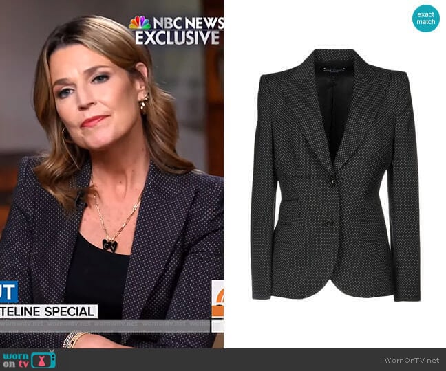 Polka Dot Blazer by Dolce & Gabbana worn by Savannah Guthrie on Today