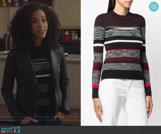 Allison’s black striped sweater on For the People