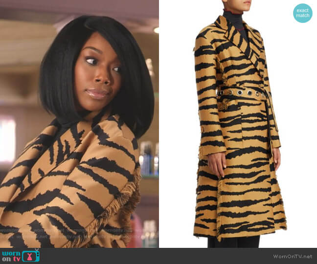 Tiger Print Wrap Coat by Proenza Schouler worn by Cassie Brown (Brandy Norwood) on Star