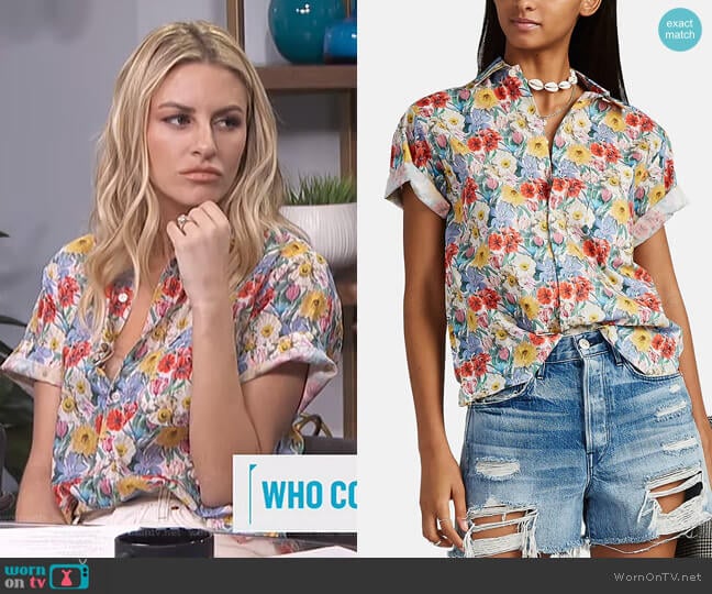 Floral Cotton Skater Shirt by R13 worn by Morgan Stewart on E! News