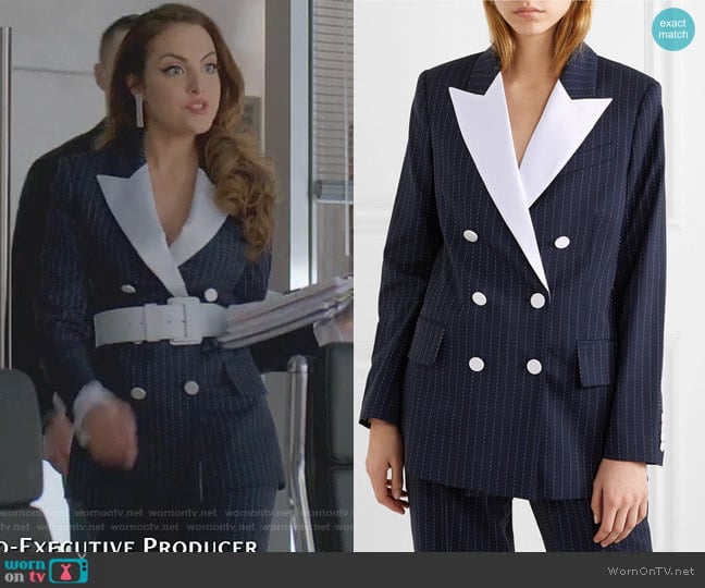 Casablanca Blazer by Racil worn by Fallon Carrington (Elizabeth Gillies) on Dynasty