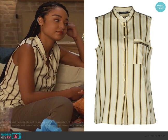 Striped Shirt by Roberto Collina worn by Kat Edison (Aisha Dee) on The Bold Type