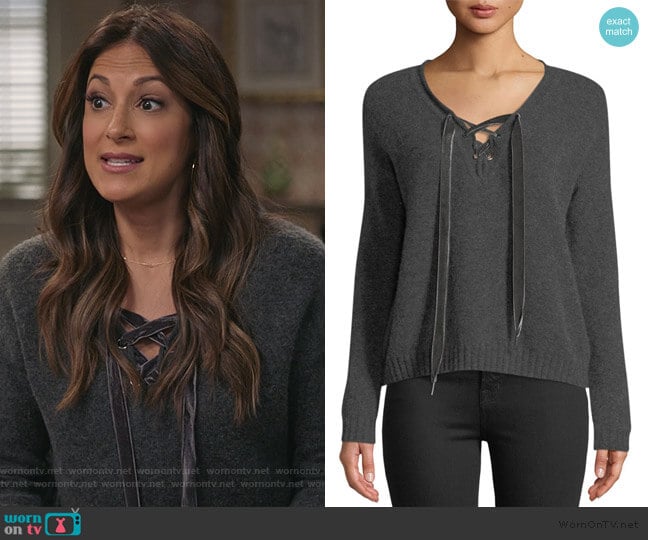 Amelia Lace-Up Sweater by Rails worn by Colleen Brandon-Ortega (Angelique Cabral) on Life in Pieces