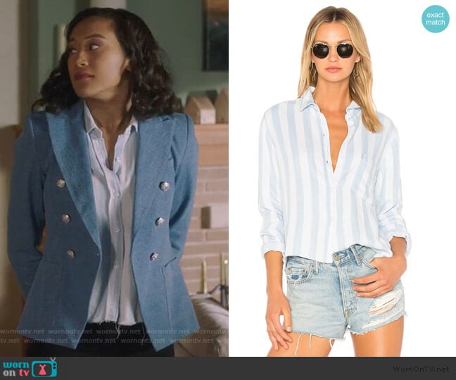 Bishop Button Up Top by Rails worn by Caitlin Martell-Lewis (Sydney Park) on Pretty Little Liars The Perfectionists