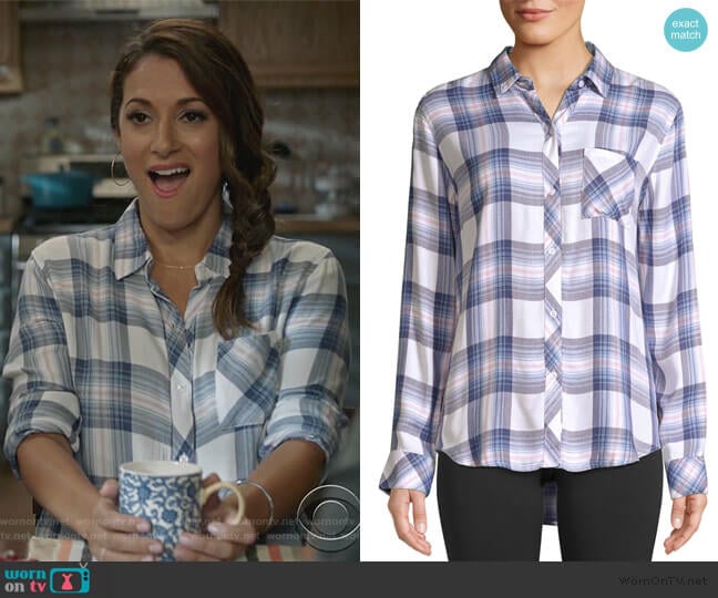 Hunter Plaid Button-Down Shirt by Rails worn by Colleen Brandon-Ortega (Angelique Cabral) on Life in Pieces