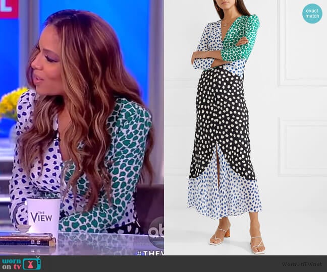 Chelsea Dot-Print Midi Dress by Rixo worn by Sunny Hostin on The View