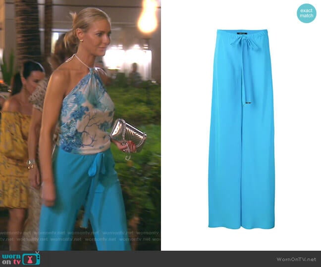 Drawstring Palazzo Pants by Roberto Cavalli worn by Dorit Kemsley on The Real Housewives of Beverly Hills