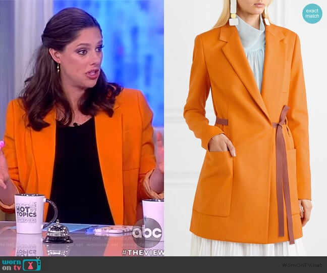 Belted grain de poudre blazer by Roksanda worn by Abby Huntsman on The View