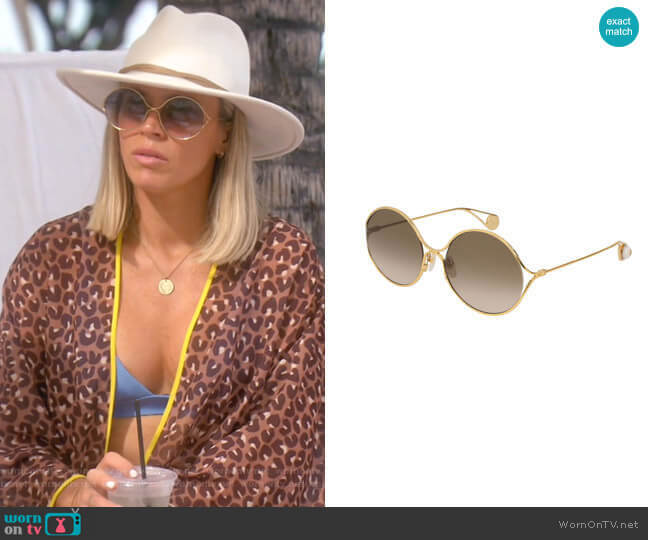 Round Forked Metal Sunglasses by Gucci worn by Teddi Mellencamp Arroyave on The Real Housewives of Beverly Hills