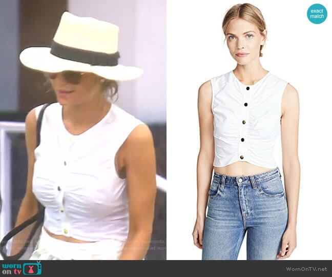 Ruched Crop Top by Derek Lam 10 Crosby worn by Dorit Kemsley on The Real Housewives of Beverly Hills