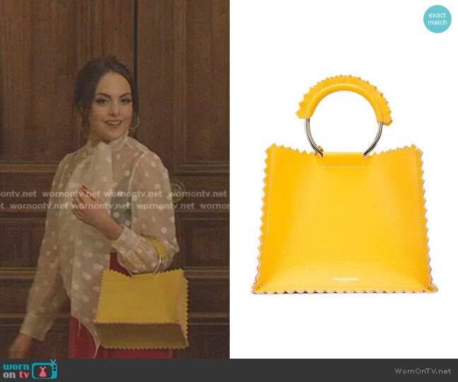 Helen Tote Bag by Sara Battaglia worn by Fallon Carrington (Elizabeth Gillies) on Dynasty