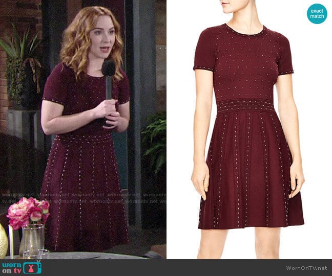 Sandro Montaigne Studded Knit Dress worn by Mariah Copeland (Camryn Grimes) on The Young and the Restless