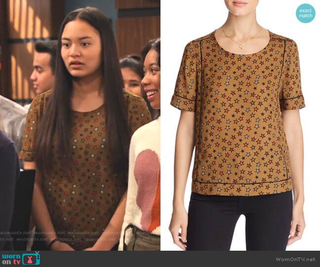 Star-print Top by Scotch & Soda worn by Xuan (Tiana Le) on No Good Nick