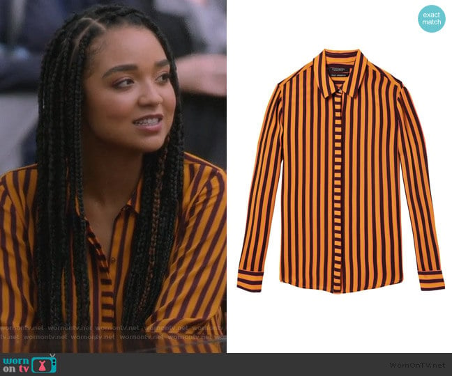 Draped Shirt by Scotch & Soda worn by Kat Edison (Aisha Dee) on The Bold Type