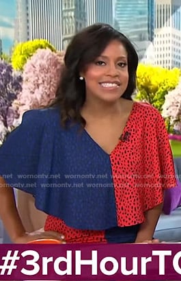 Sheinelle’s blue and red leopard print dress on Today