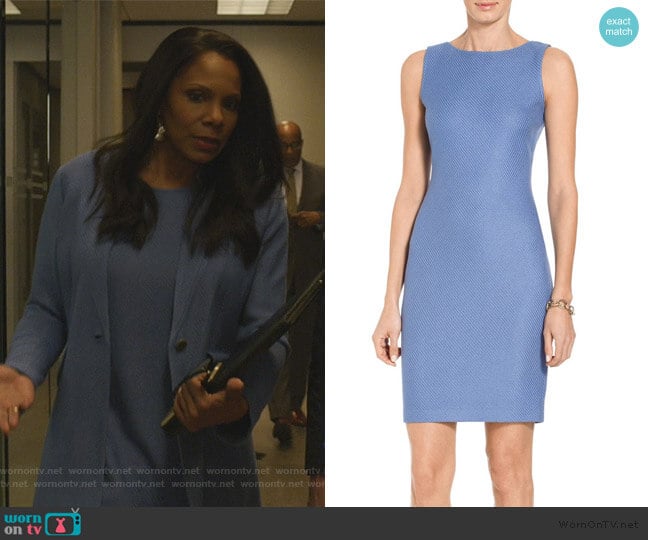 Sarga Knit Bateau Neck Dress by St. John worn by Liz Reddick-Lawrence (Audra McDonald) on The Good Fight