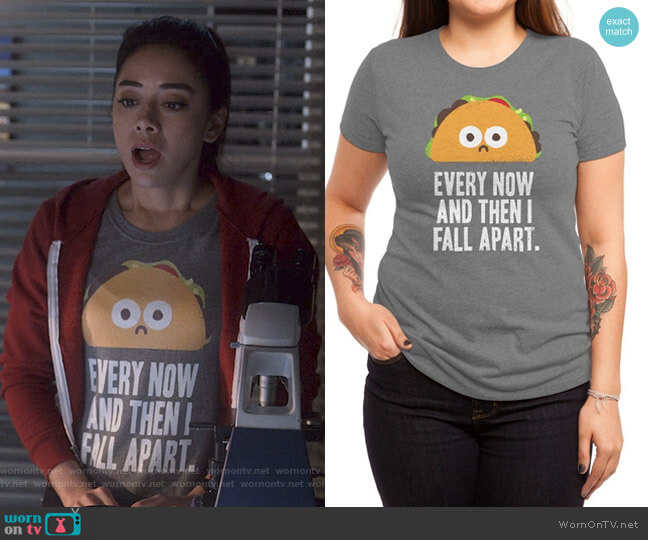 Taco Eclipse of the Heart by David Olenick at Threadless worn by Ella Lopez (Aimee Garcia) on Lucifer