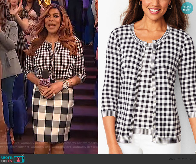 Charming Gingam print blouse by Talbots worn by Wendy Williams on The Wendy Williams Show