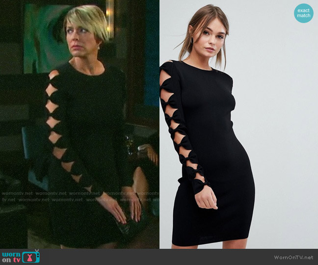 Ted Baker Knitted Bodycon Dress with Bow Sleeve Detail worn by Nicole Walker (Arianne Zucker) on Days of our Lives