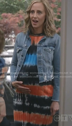 Teddy’s denim jacket and tie-dye dress on Grey’s Anatomy