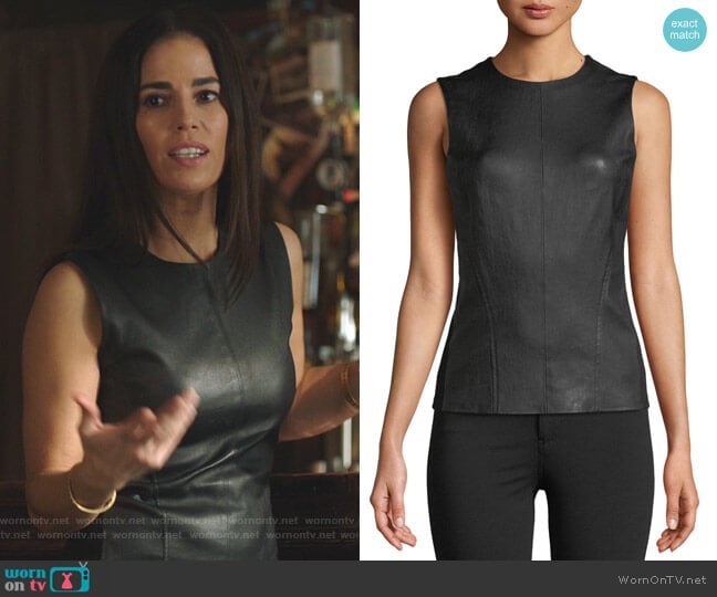 Bristol Leather Modern Seamed C. Combo Shell by Theory worn by Susan Sampson (Ana Ortiz) on Whiskey Cavalier