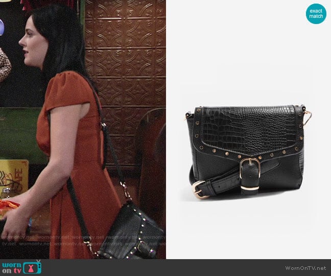 Topshop Romeo Crocodile Effect Cross Body Bag worn by Tessa Porter (Cait Fairbanks) on The Young and the Restless