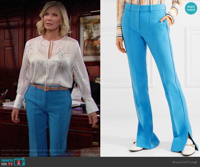 Victoria, Victoria Beckham Cady Flared Pants worn by Brooke Logan (Katherine Kelly Lang) on The Bold and the Beautiful