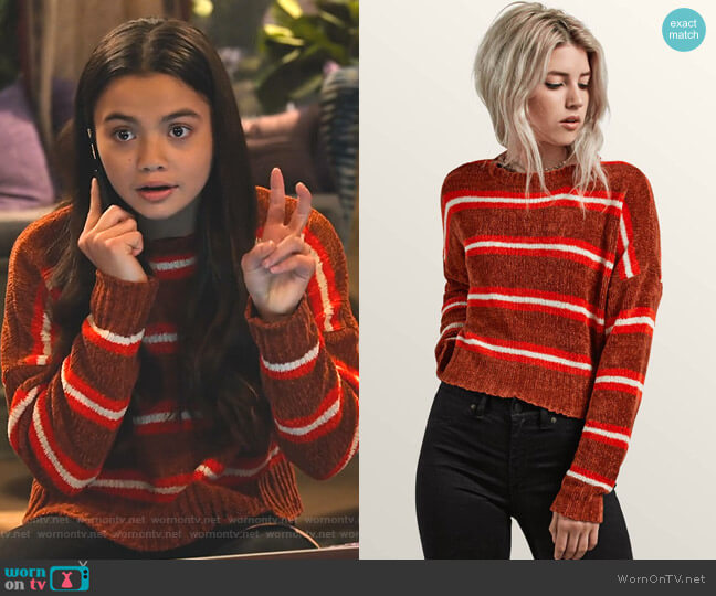 The Favorite Cropped Crew Neck Sweater by Volcom worn by Nick (Siena Agudong) on No Good Nick