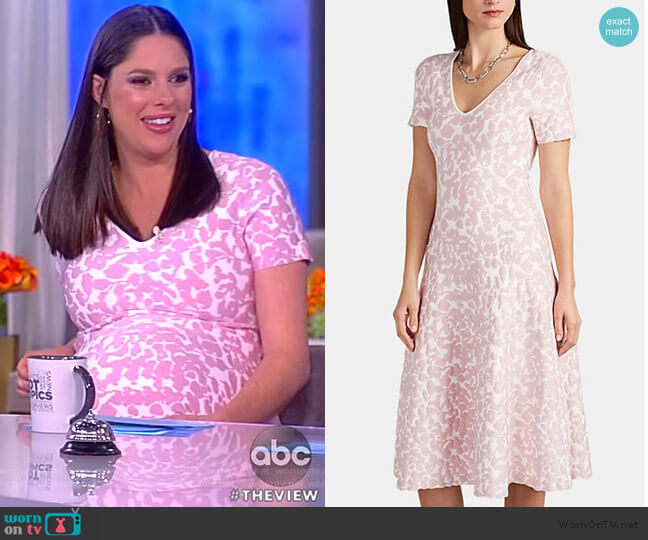 Abstract-Pattern Jacquard Compact Knit Dress by Zac Posen worn by Abby Huntsman on The View