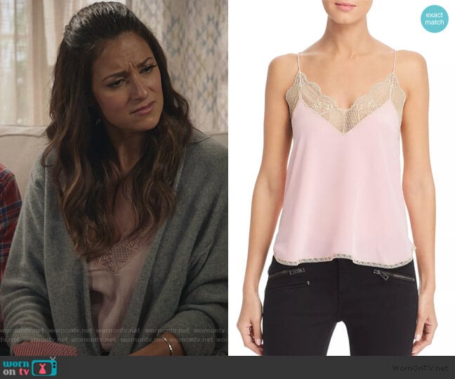 Christy Silk Camisole Top by Zadig & Voltaire worn by Colleen Brandon-Ortega (Angelique Cabral) on Life in Pieces