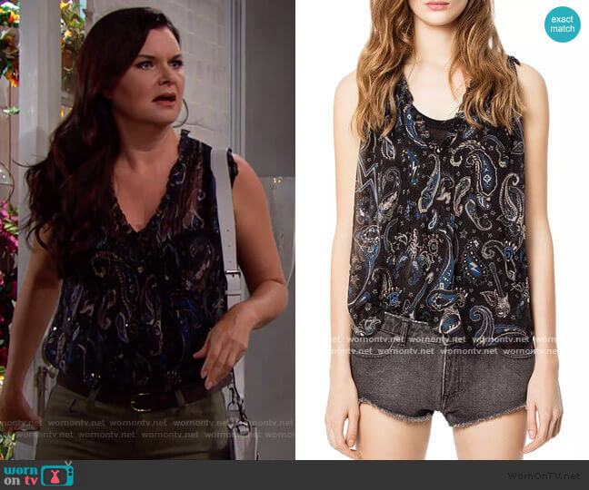 Zadig & Voltaire Thym Top worn by Katie Logan (Heather Tom) on The Bold and the Beautiful