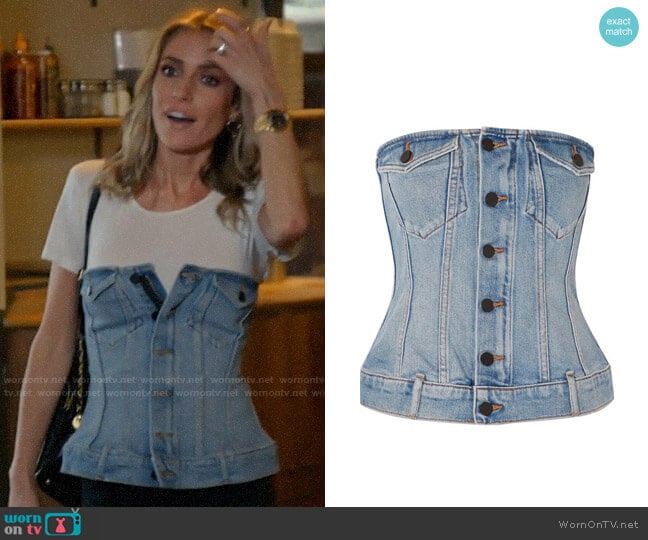 Alexander Wang Denim Strapless Top worn by Kristin Cavallari on Very Cavallari