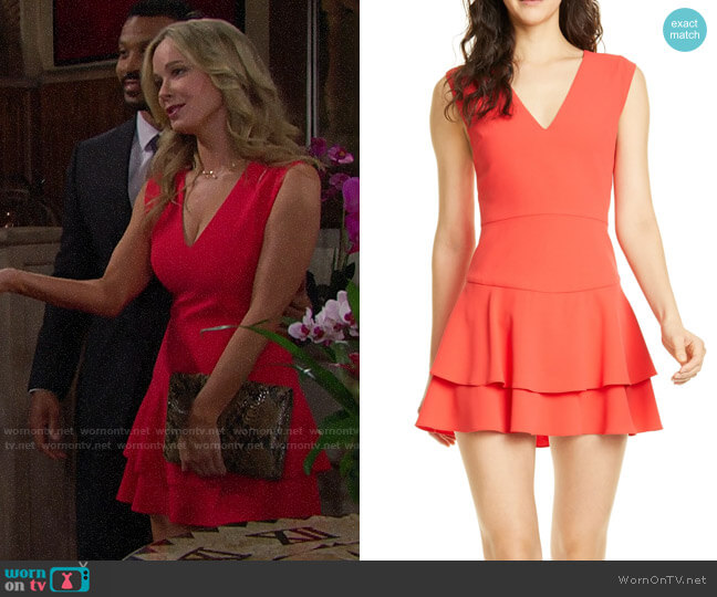 WornOnTV: Donna’s red v-neck tiered dress on The Bold and the Beautiful ...