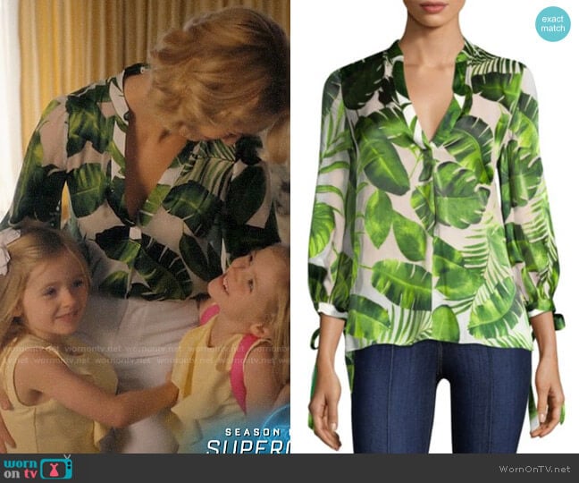 Alice + Olivia Sheila Blouse worn by Petra Solano (Yael Grobglas) on Jane the Virgin