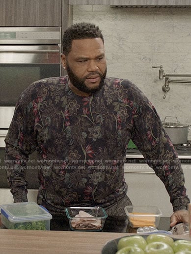 Andre's black floral sweater on Black-ish