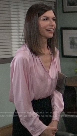 Anna’s pink top on General Hospital