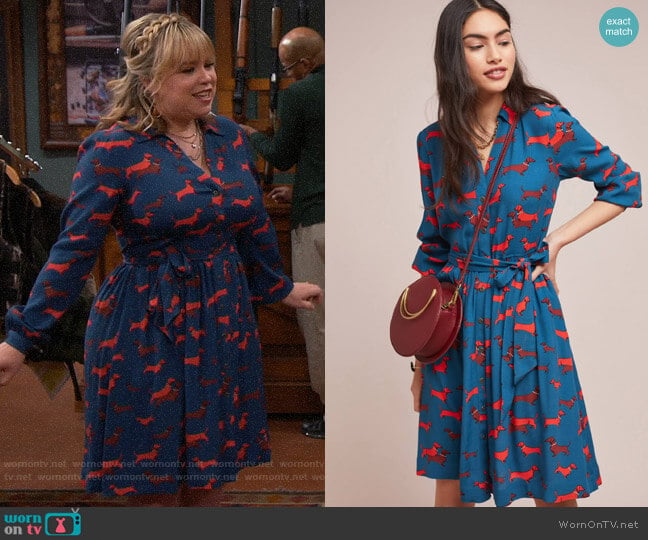 Anthropologie Colloquial Long-Sleeved Shirtdress worn by Kristin Baxter (Amanda Fuller) on Last Man Standing