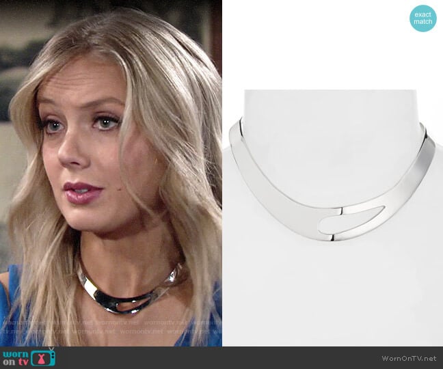 Argento Vivo Cutout Collar Necklace worn by Abby Newman (Melissa Ordway) on The Young and the Restless