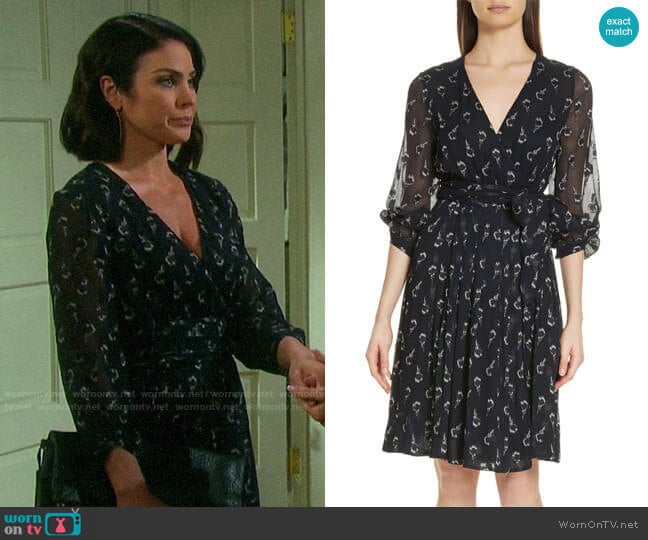 WornOnTV: Chloe’s printed wrap dress on Days of our Lives | Nadia ...