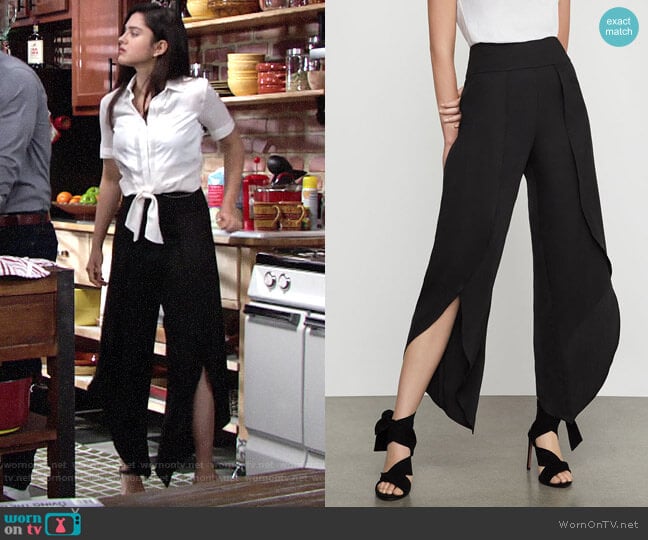 Bcbgmaxazria Asymmetrical Hem Cropped Pant worn by Lola Rosales (Sasha Calle) on The Young and the Restless