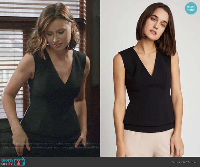 Bcbgmaxazria Sleeveless Tiered Peplum Top worn by Peyton Charles (Aly Michalka) on iZombie