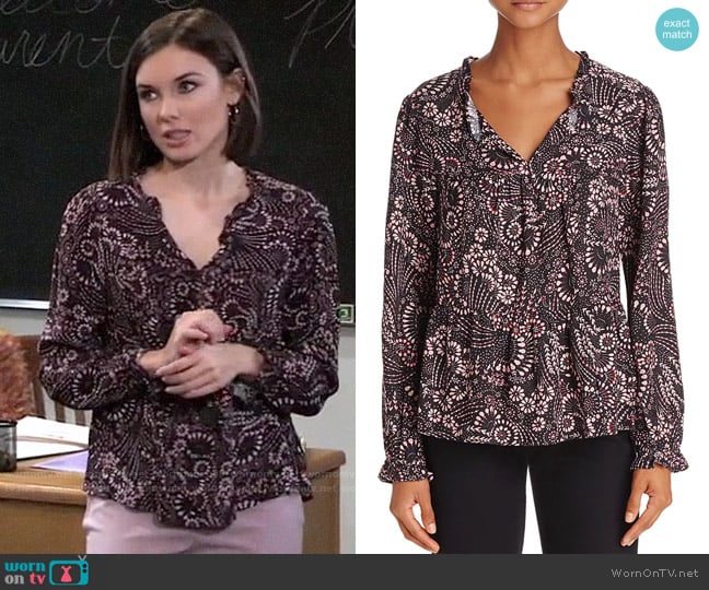 Beltaine Floral Print Blouse worn by Willow Tait (Katelyn MacMullen) on General Hospital