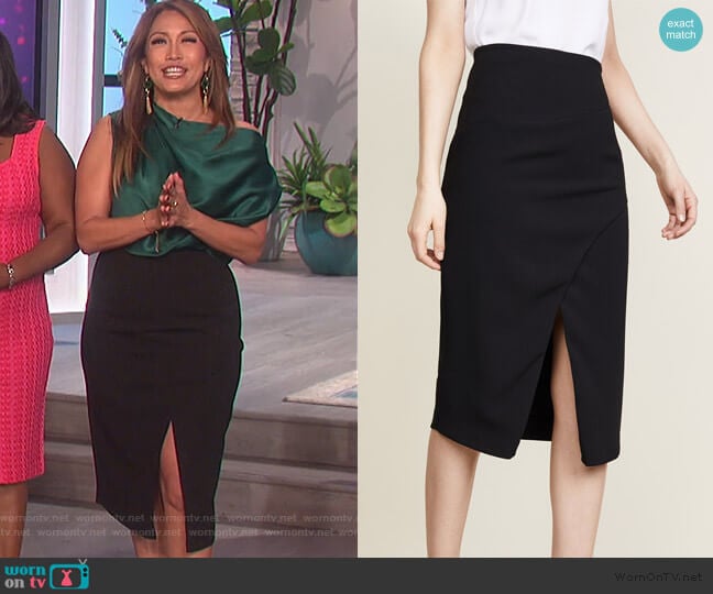 WornOnTV: Carrie’s green satin top and black skirt on The Talk | Carrie ...