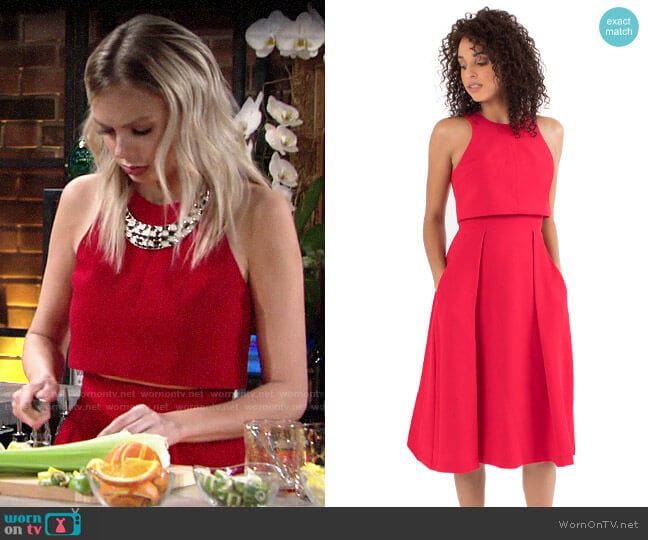 Black Halo Sanibel Two Piece Dress worn by Abby Newman (Melissa Ordway) on The Young and the Restless