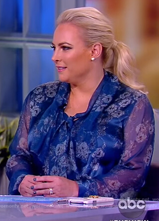 Meghan’s blue floral sheer blouse on The View