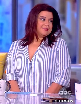 Ana’s blue striped shirtdress on The View