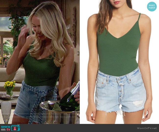 BP Rib Knit Bodysuit worn by Flo Fulton (Katrina Bowden) on The Bold and the Beautiful