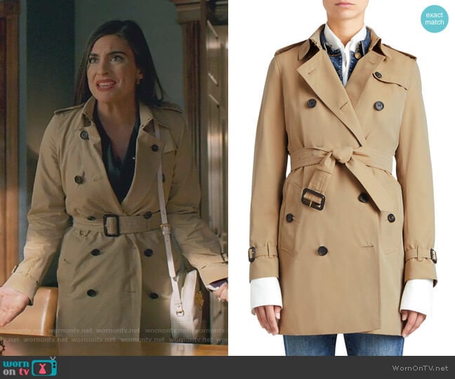 The Kensington Mid-Length Heritage Trench Coat by Burberry worn by Cristal Jennings (Daniella Alonso) on Dynasty