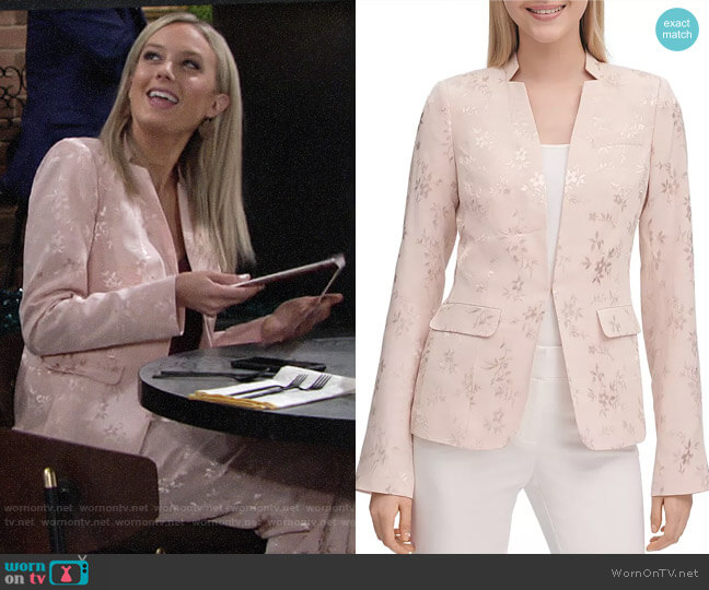 Calvin Klein Floral Jacquard Blazer worn by Abby Newman (Melissa Ordway) on The Young and the Restless