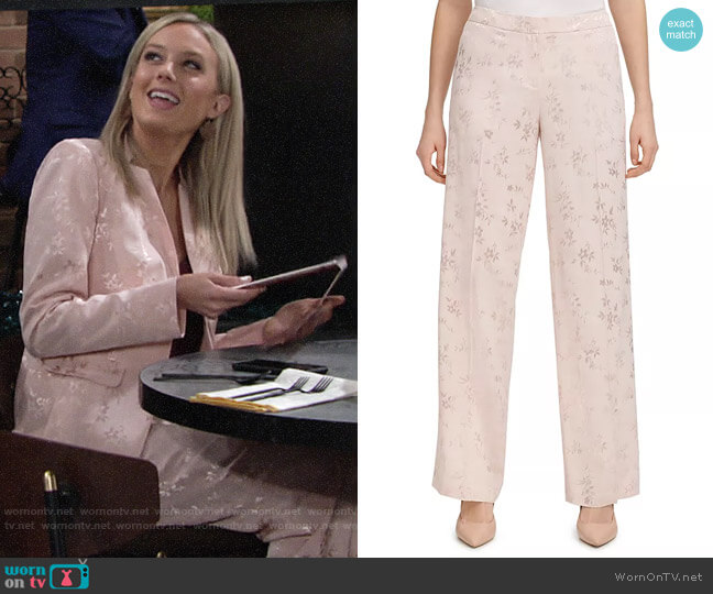 Calvin Klein Floral Jacquard Pants worn by Abby Newman (Melissa Ordway) on The Young and the Restless